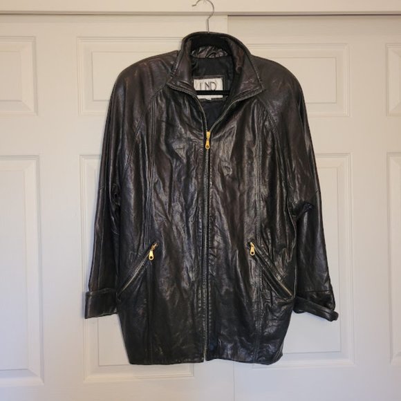 Vintage | Jackets & Coats | Vintage 9s Lnr Leather Coat Bat Wing Sleeve ...